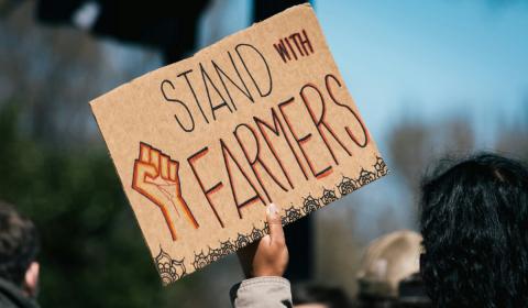 Image representing banners in favor of farmers